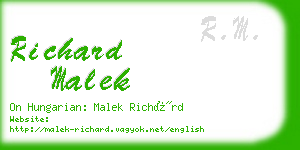 richard malek business card